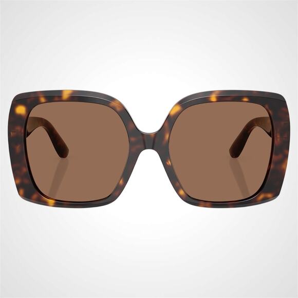 New Dolce & Gabbana Sunglasses Brown Acetate Square Gold Metal DG
